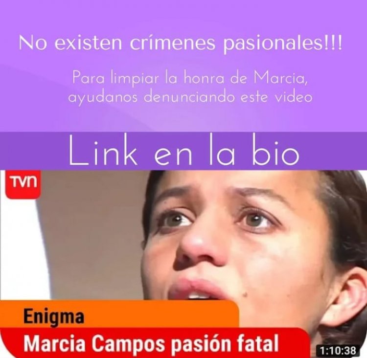 Impulsan campaña para denunciar programa de TVN sobre Marcia Campos y que pueda ser eliminado de plataforma digital YouTube