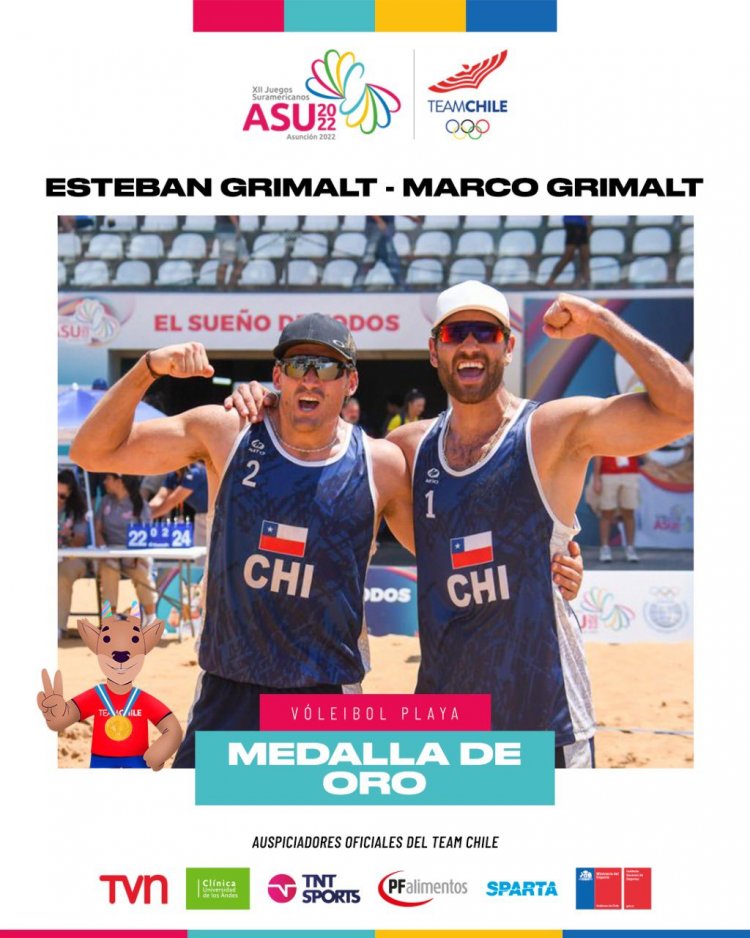 Gigantes: los primos Grimalt se consagran campeones en Paraguay y se convierten en la mejor dupla del Volley Playa en la historia de Chile