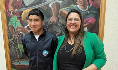 Franco Yáñez, joven promesa deportiva se reunión con delegada Priscila González