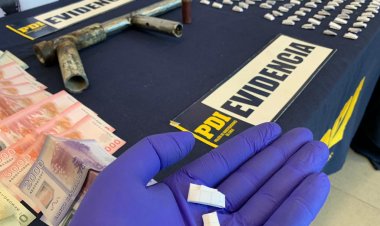 PDI detiene a tres hombres por tráfico de cocaína base, porte ilegal y elementos para fabricar armas