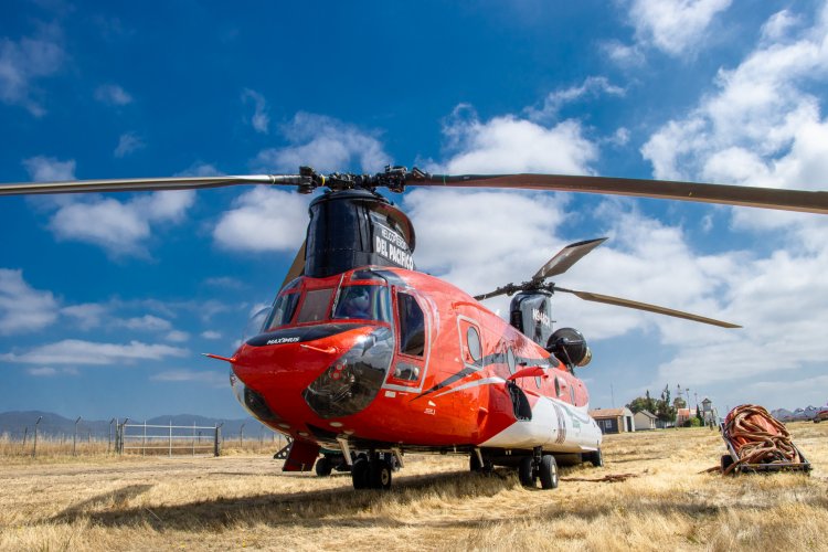 CONAF Maule recibió aeronave “Chinook” para el combate de incendios dispuesto para uso nacional