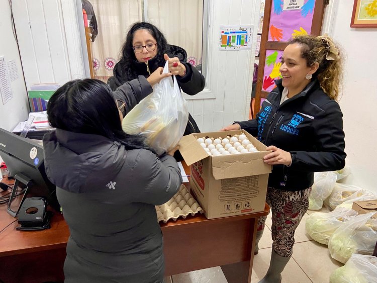 EcoMercado Solidario amplía exitosa cobertura y entrega alimentos gratuitos a estudiantes y familias de escuelas y colegios de Linares