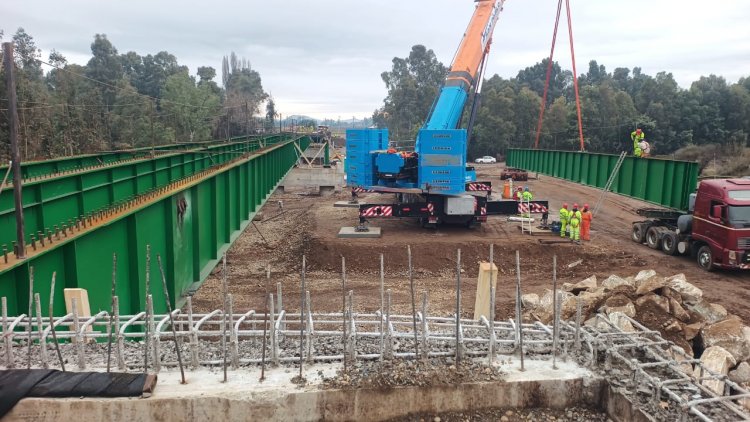 MOP avanza en la construcción del puente sobre el río Putagán entre Linares y Villa Alegre