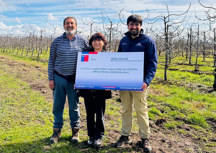 Pequeña Agricultura Familiar Campesina de la Región del Maule recibe más de 100 millones para tecnificar sus sistemas de riego