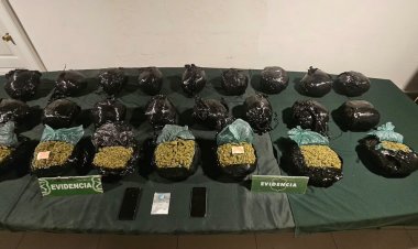 (VIDEO) En prisión preventiva conductor de furgoneta que transportaba 25 kilos de marihuana