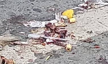 Autoridad investiga aparición de material biológico en el centro de Linares