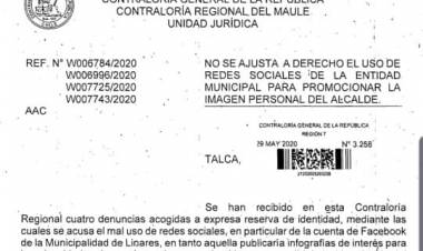 Contraloría prohíbe por segunda vez uso de hashtag  alusivos al alcalde Mario Meza en Redes Sociales de la Corporación Municipal de Linares